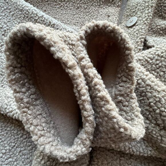 Mango Missouri Boucle Shacket Faux Shearling Collar Camel Tan S - Picture 10 of 15